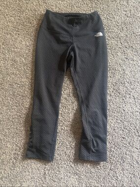 The North Face Black Capri Leggings with Micro Dot Print